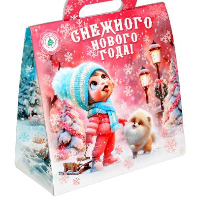 Детский подарок на Новый Год в картонной упаковке весом 400 грамм по  в Волгодонске